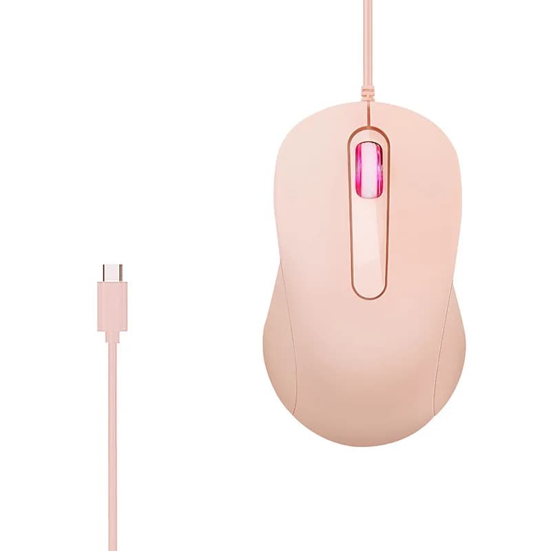 Souris filaire muette avec Interface de Type C, pour filles et enfants Thunderbolt, ordinateur porta