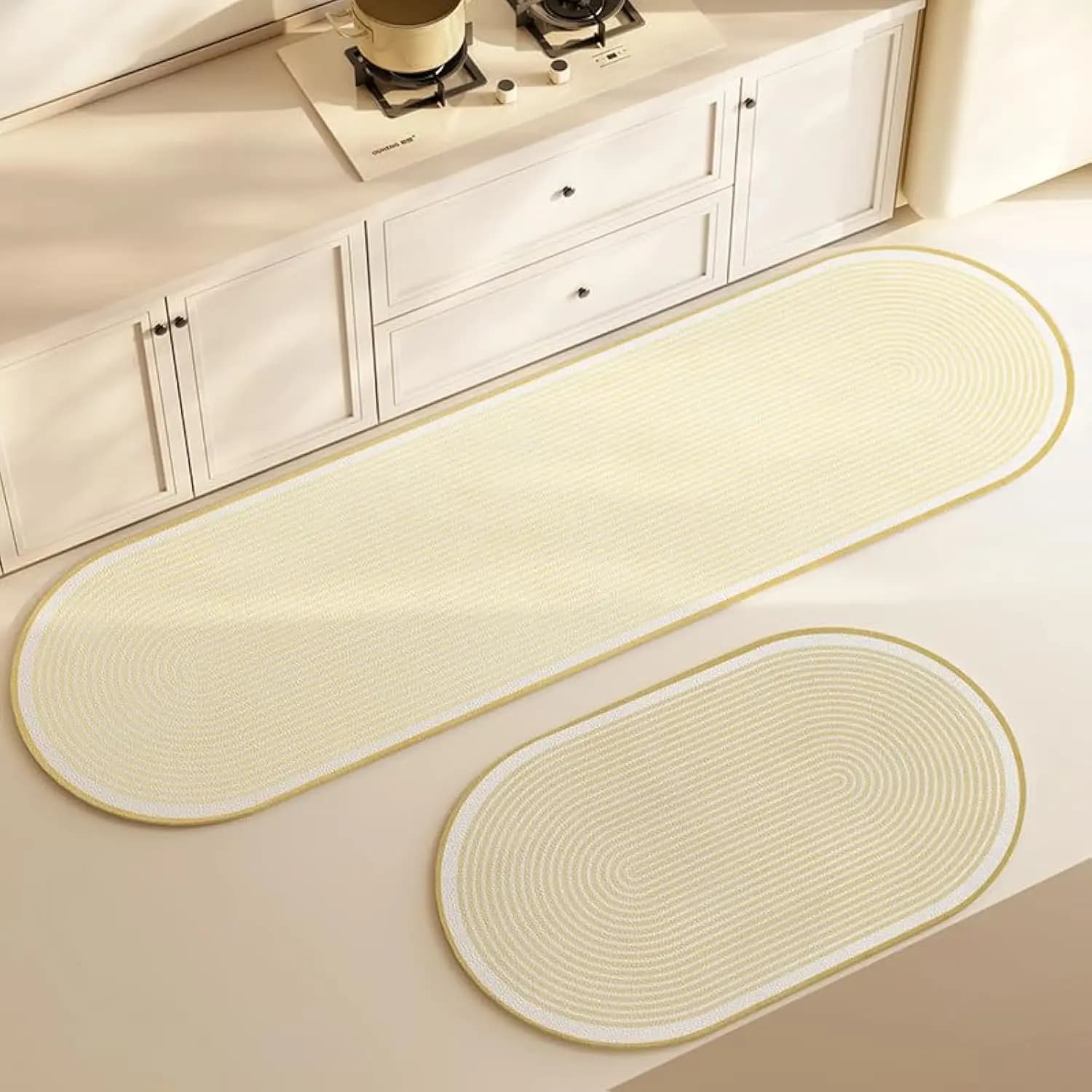 VIKAMA 2 pièces tapis de cuisine lavable antidérapant doux résistant aux taches tapis pour sol cuisi