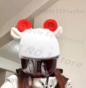 Housse de casque de ski unisexe universelle avec motif de dessin animé mignon, pour casques simples 
