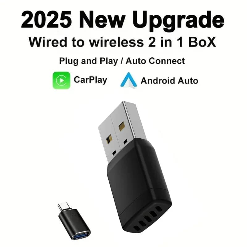 Adaptateur sans fil intelligent sans fil CarPlay Android Auto USB Dongle WiFi Bluetooth connexion au