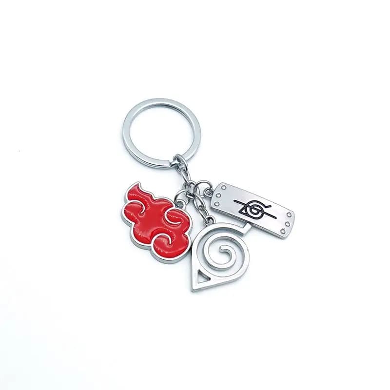 Porte-clés Naruto Sasuke, shuriken Naruto, Akatsuki Nuage Rouge, pendentif logo métallique Sharingan