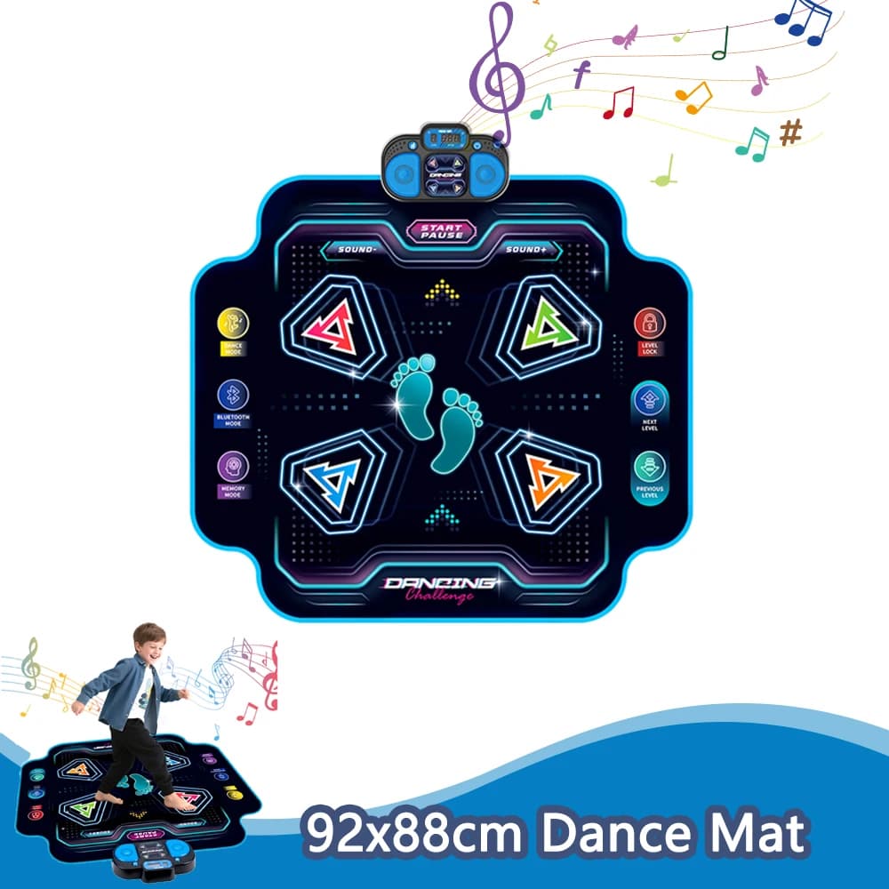 Tapis de danse électronique 92x88cm, couverture de danse multifonction avec 2 Modes et 9 niveaux, co