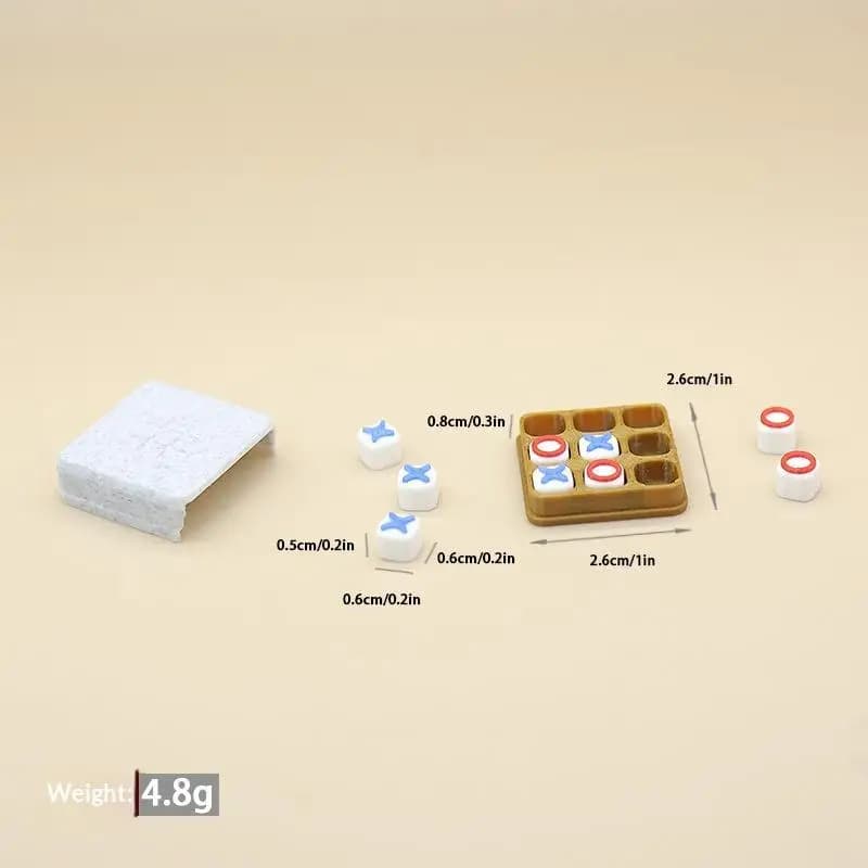 Mini jeu Tic Tac Toe pour maison de poupée, jeu de société réaliste X O, accessoire de scène pour ma