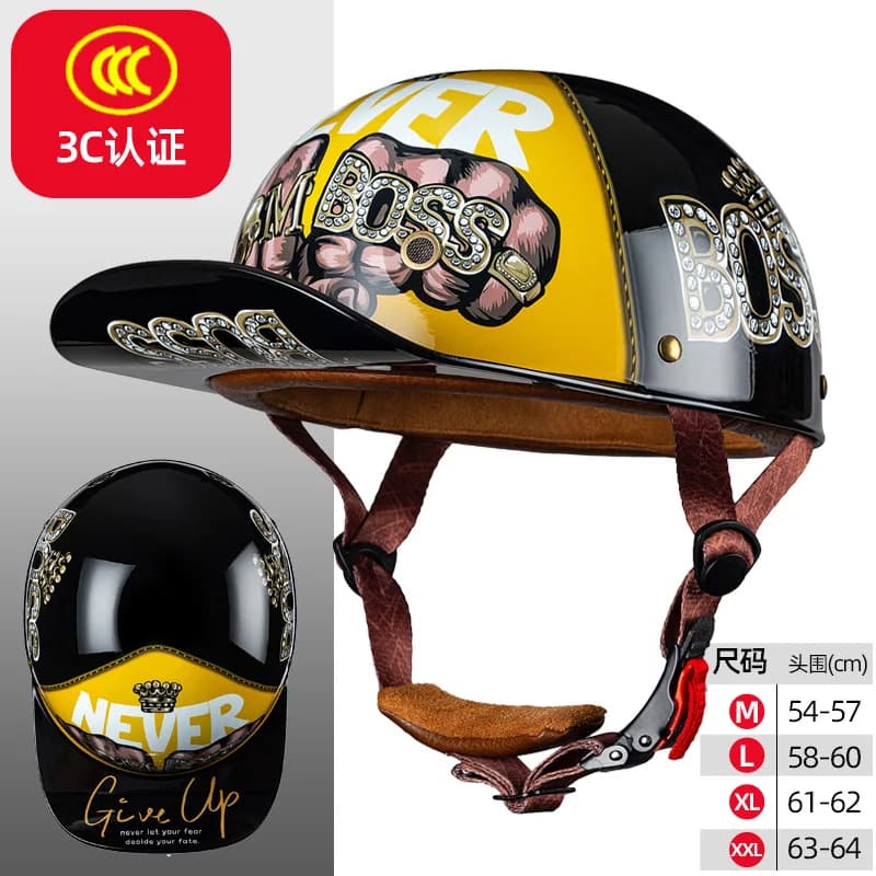 Casque de moto pour véhicule électrique, Locomotive pour Harley, demi-casque rétro, quatre mers, cas