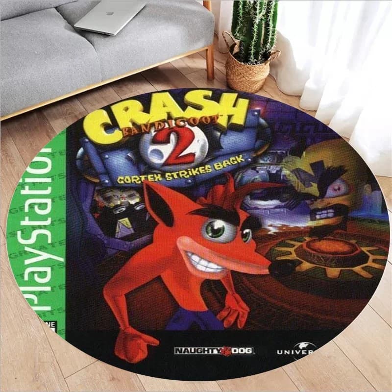 Crash Bandicoot tapis rond imprimé pour salle de jeu décor Action Pass jeu chambre cercle tapis tapi