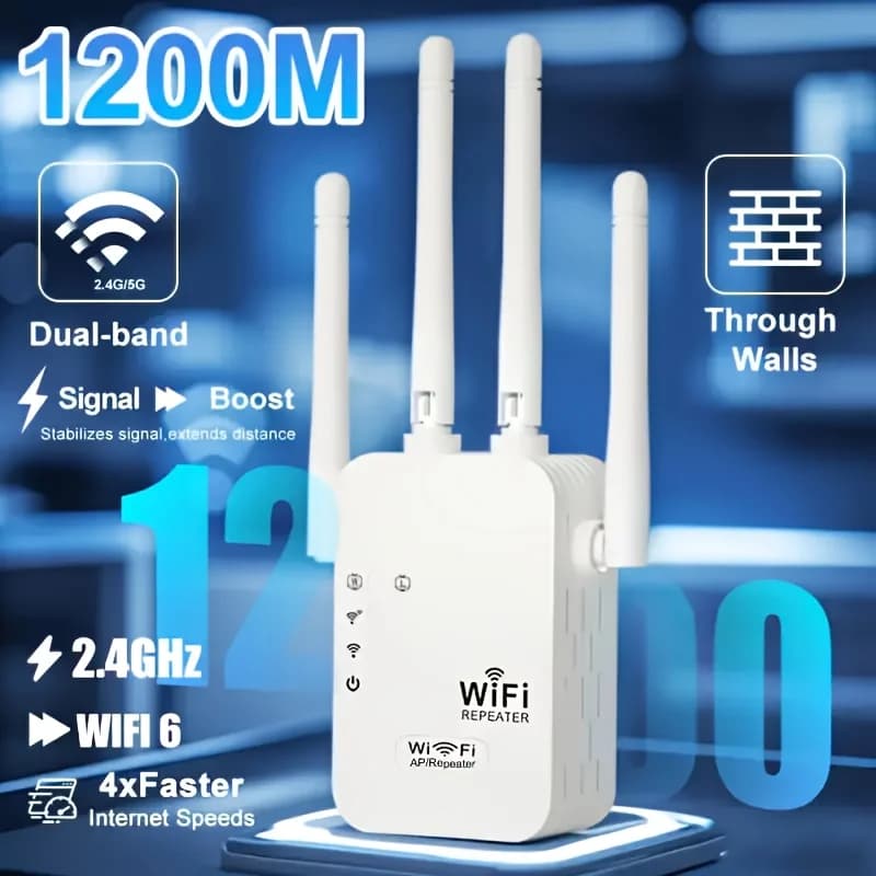 Extenseur de portée WiFi 2,4 GHz, 2 ports Ethernet, antennes externes 360° °   Amplificateur de sign