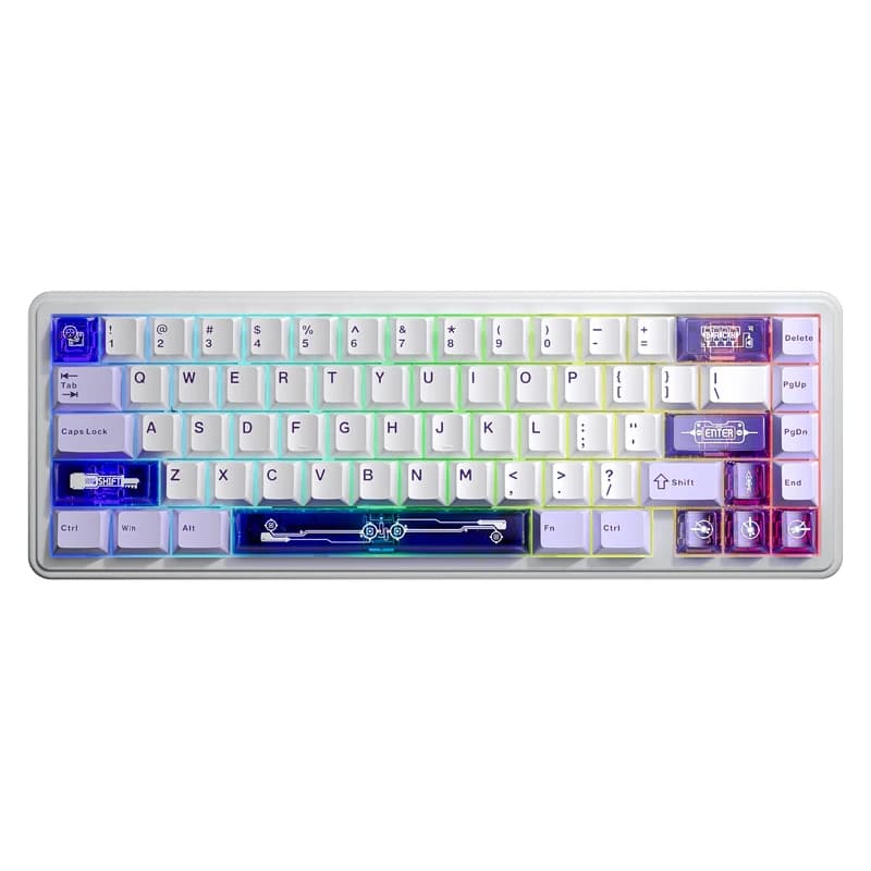 Clavier mécanique filaire AULA King68 65% avec montage par joint, latence de 0,125 ms, interrupteurs