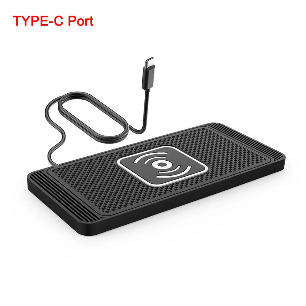 Chargeur sans fil de voiture en Silicone, tapis antidérapant pour iPhone 15 14 13 12 Samsung S24 S23