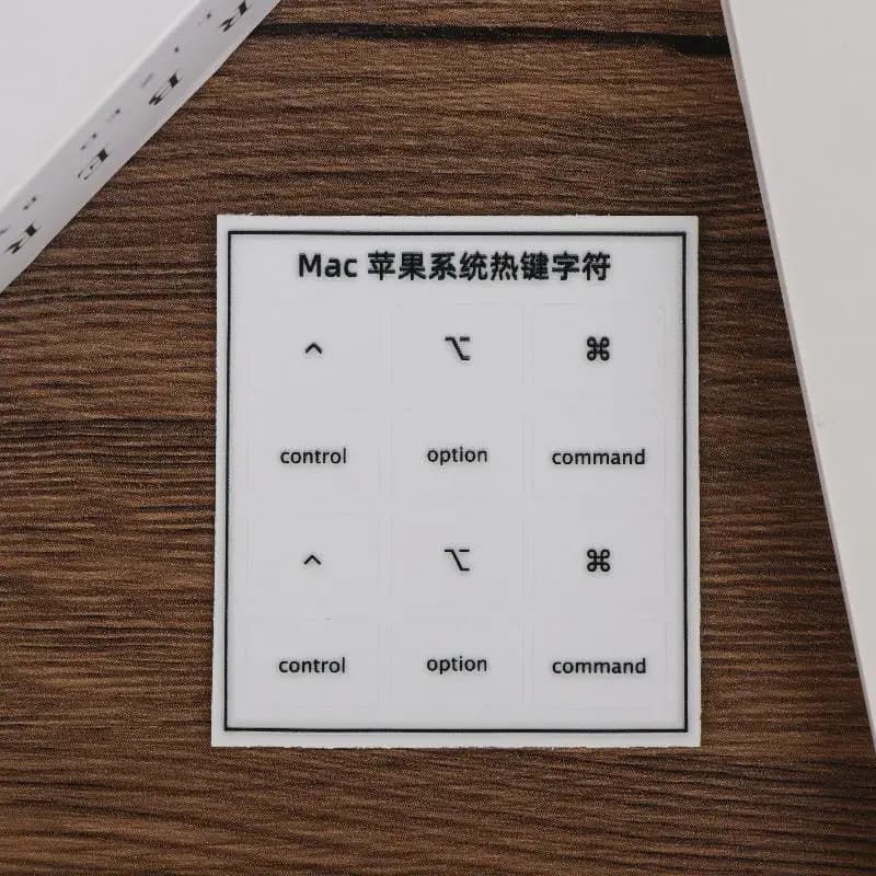Autocollants de raccourcis clavier pour système Mac OS, film détachable, autocollants d'icônes de te