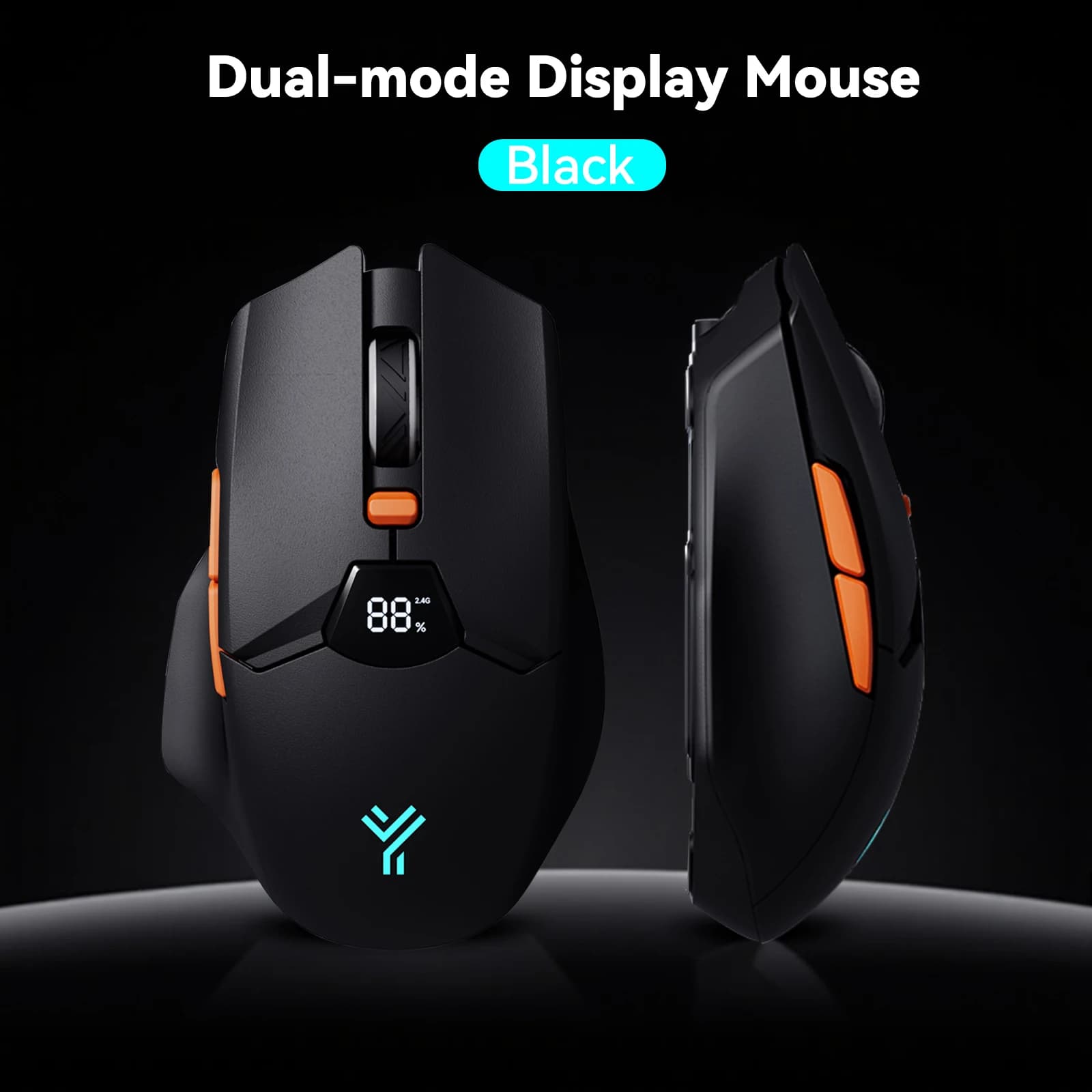 Souris sans fil 2.4G et Bluetooth, DPI à 6 niveaux (800 à 6400), batterie 600mAh, design ergonomique