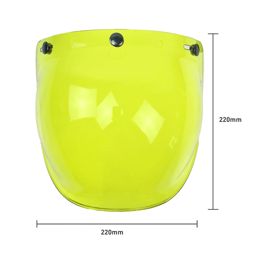 Visière de pare-vent à bulles à 3 boutons pour casque de moto Biltwell Gringo et Bonhike, anti-buée,