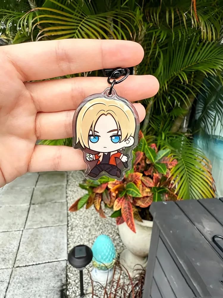 Porte-clés Resident Evil 4 Remake Leon Kennedy S.T.A.R.S. Pendentif en acrylique Village Claire Chri