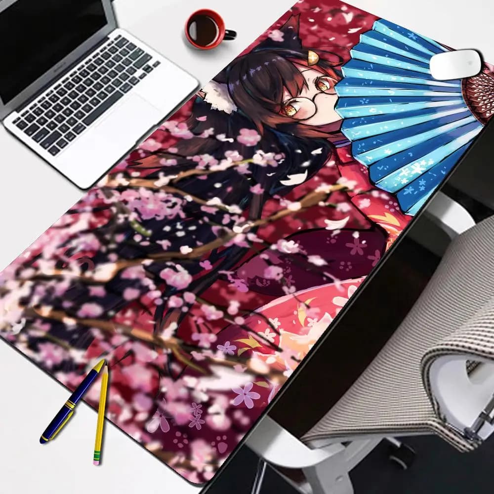 Hololive grand tapis de souris de jeu Ookami Mio Gamer tapis de souris pour ordinateur portable PC b