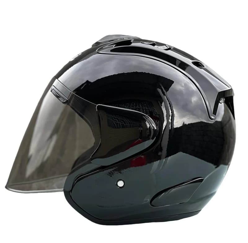 Ram4 nouveau design demi-casque hommes et femmes moto tout-terrain casque d'été noir brillant course