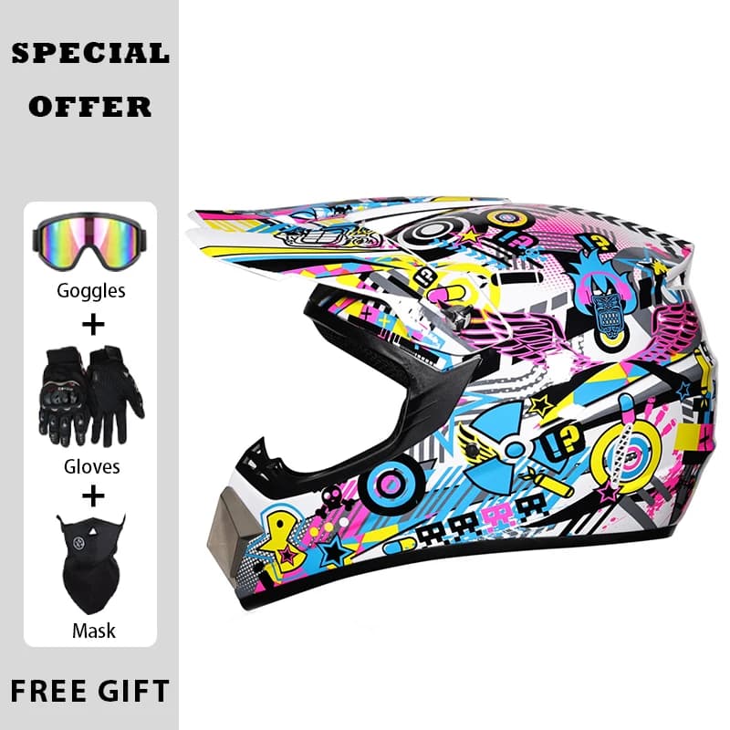 Hommes femmes universel hors route casque DOT approuvé Dirtbike casque Moto équitation Dirt Bike Mot
