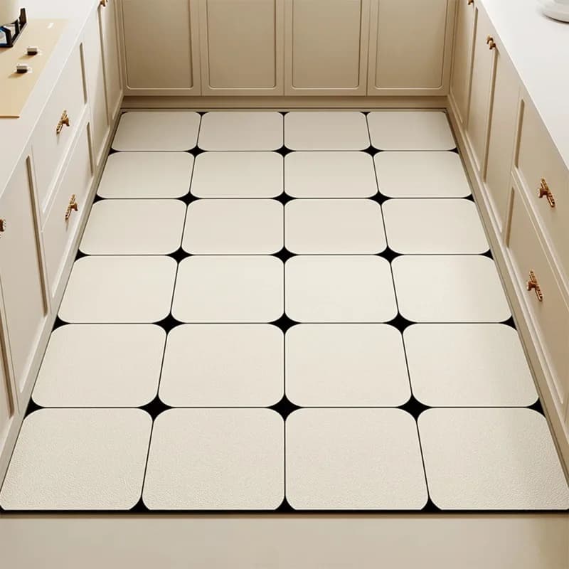 Tapis De cuisine grande surface tapis De sol en Pvc imperméable à l'huile tapis De pied en cuir déco