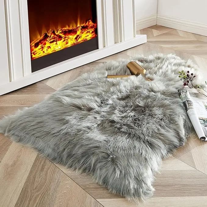 Tapis de sol antidérapant en fausse fourrure douce, 60x90CM, en peluche Extra épaisse, pour chambre 