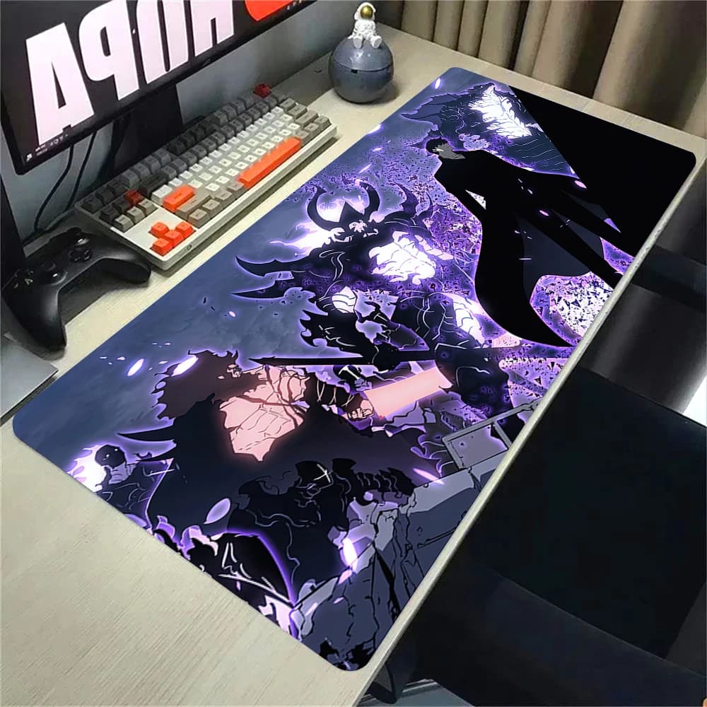 Tapis de souris Anime à nivellement Solo, impression HD, pour joueurs sur ordinateur, bord de verrou