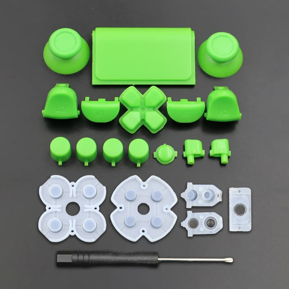 Kit de réparation de contrôleur PS4 Pro Slim JDS/JDM-040, capuchons de Joystick d-pad R1 L1 R2 L2 AB
