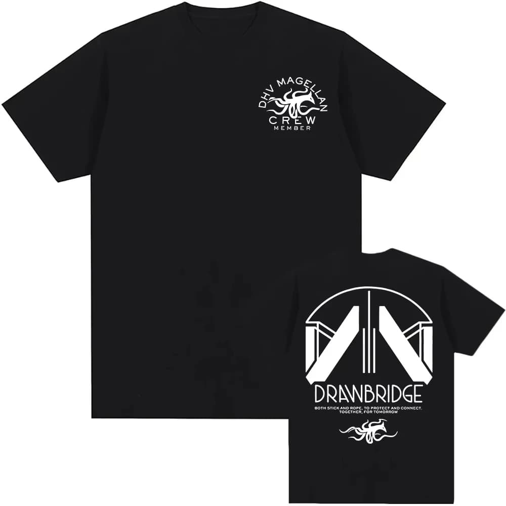 Death Stranding 2: On the Beach - DHV MAGELLAN Crew Member T-Shirt unisexe à col rond 100% coton à m