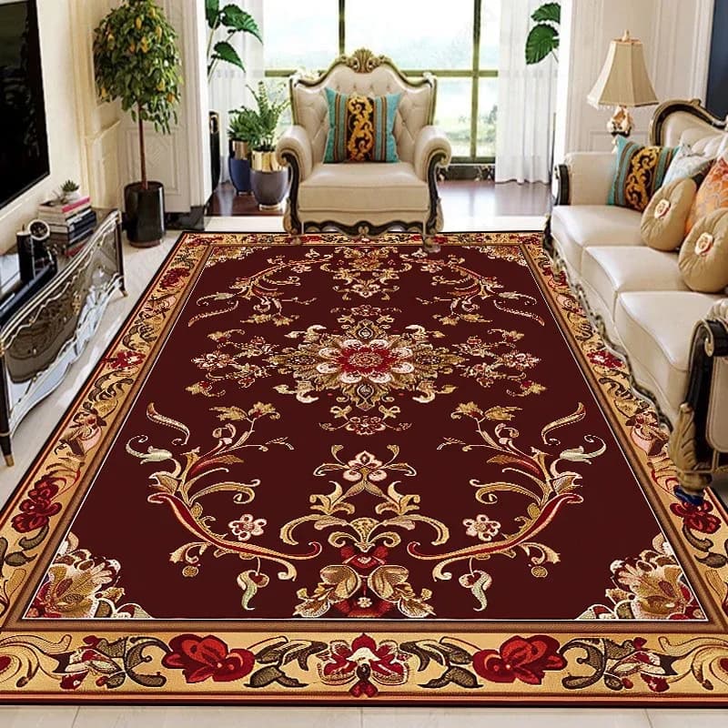 Grand tapis à fleurs rétro européen pour salon, décoration de luxe, 200x300 cm, antidérapant, pour c