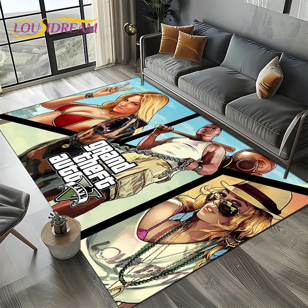 Tapis de jeu Grand Theft Auto GTA 6 pour salon, chambre à coucher, décoration de canapé, tapis pour 