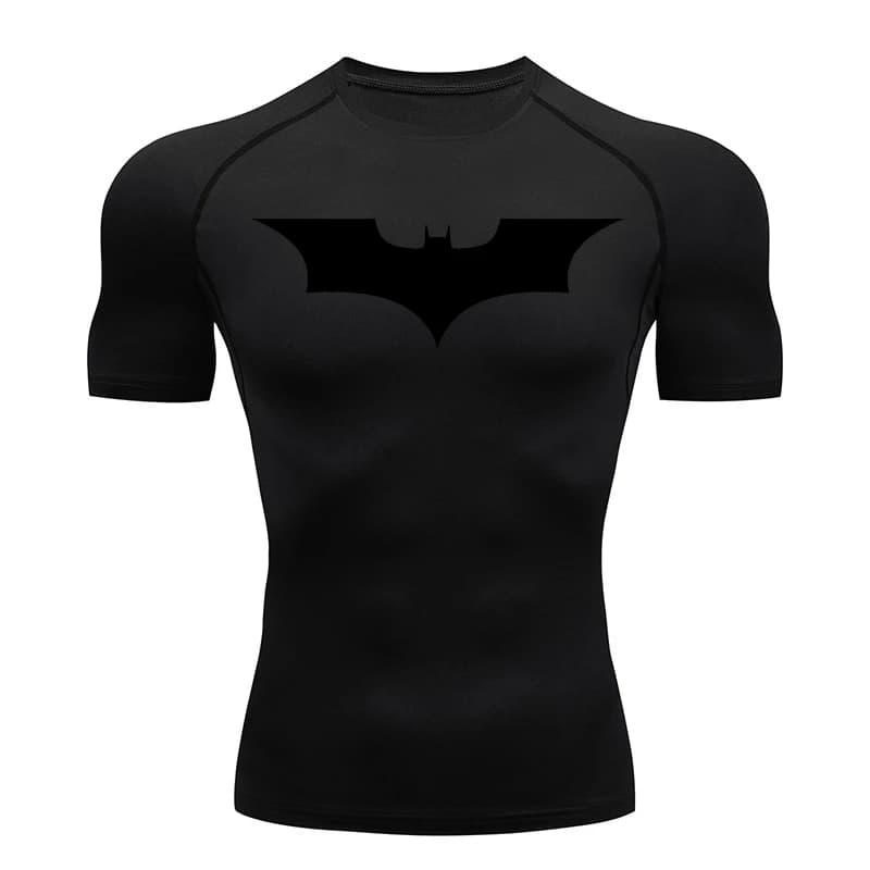 Chemises de Compression imprimées chauve-souris pour hommes, été, manches courtes, protection contre