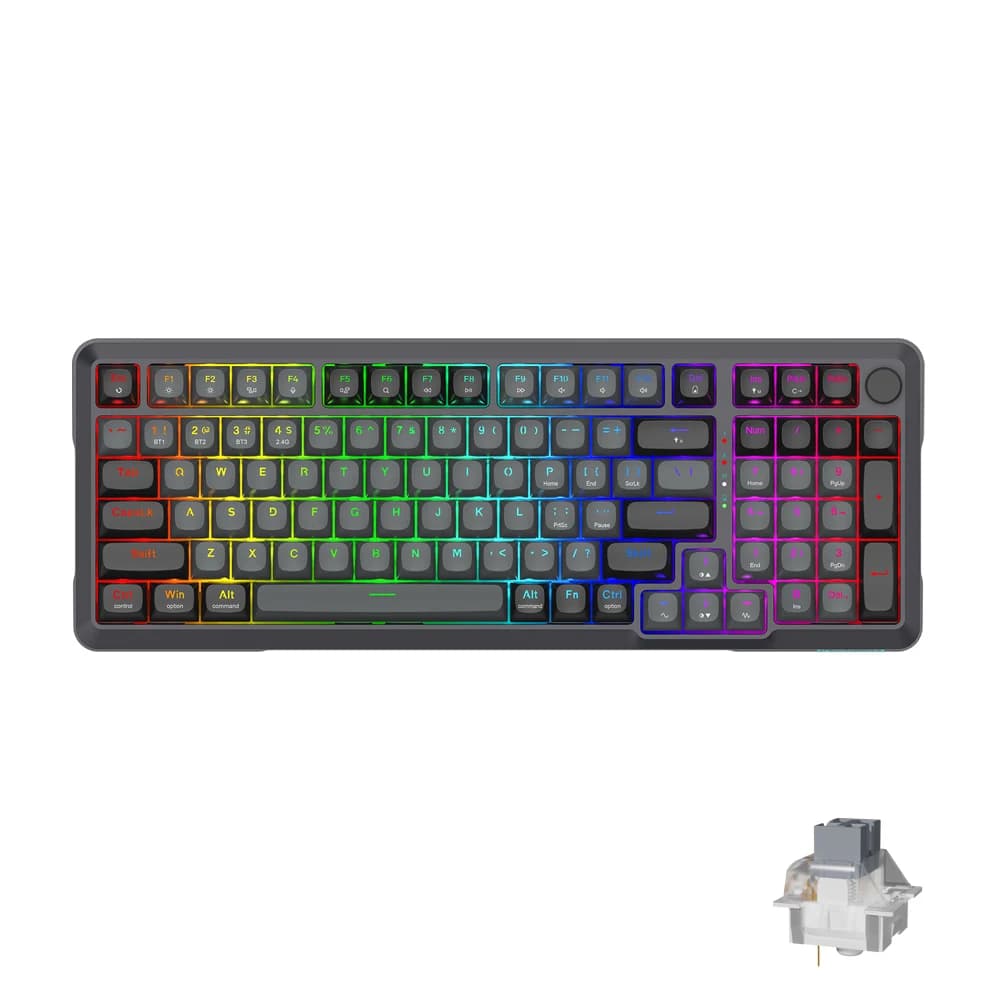 REDRAGON BRAGI K688 PRO RGB clavier de jeu mécanique support Bluetooth sans fil 2.4G USB filaire 98 