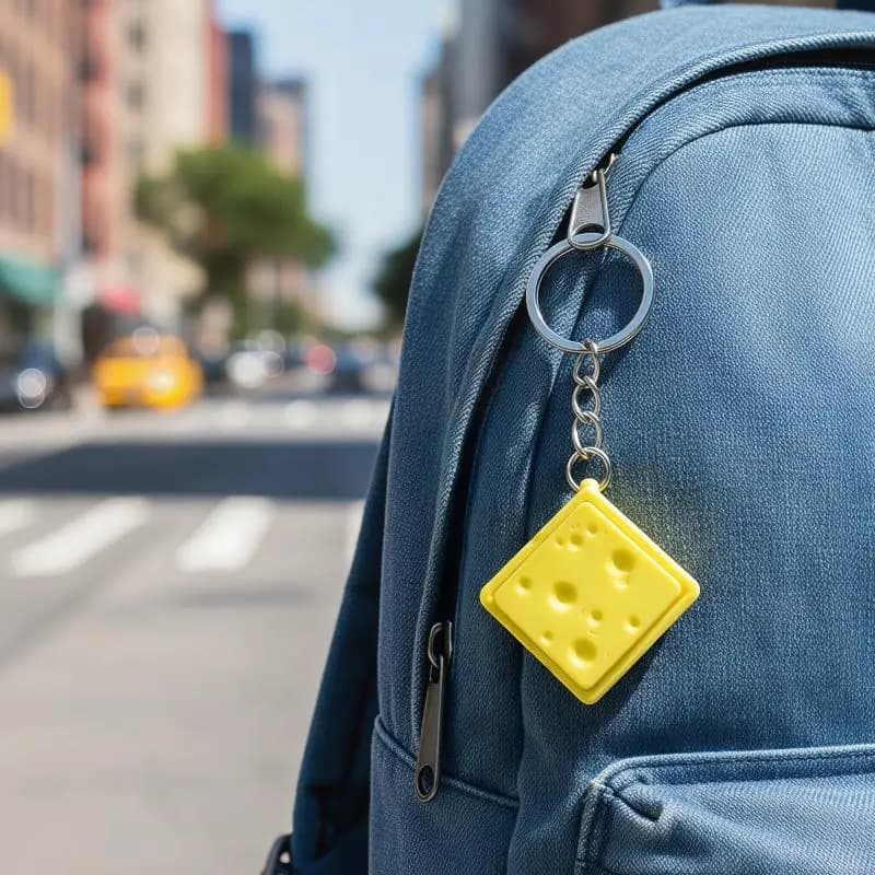 Mini porte-clés en forme de bouton de clavier en forme de fromage, anti-stress, jouet sensoriel, pen