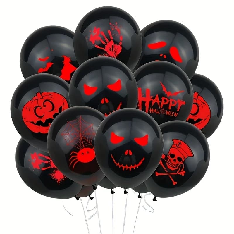 10/30/50pcs Halloween ballons décoration chauve-souris impression ballon en Latex noir rouge décorat
