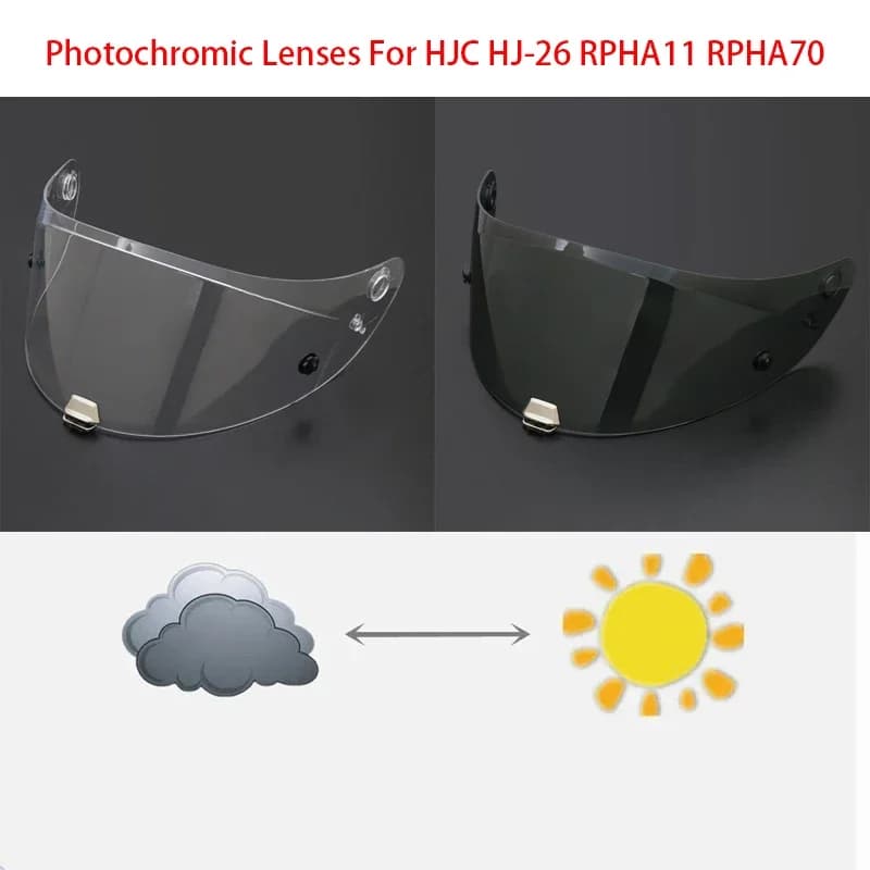 Lentilles Photochromiques Casque Bouclier Lentille pour HJC HJ-26 RPHA11 RPHA70