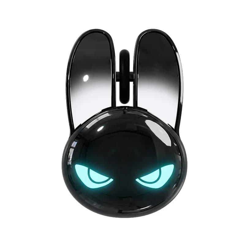 Souris sans fil rechargeable double mode MOFii Rabbit, oreilles de lapin noires dégradées, souris si