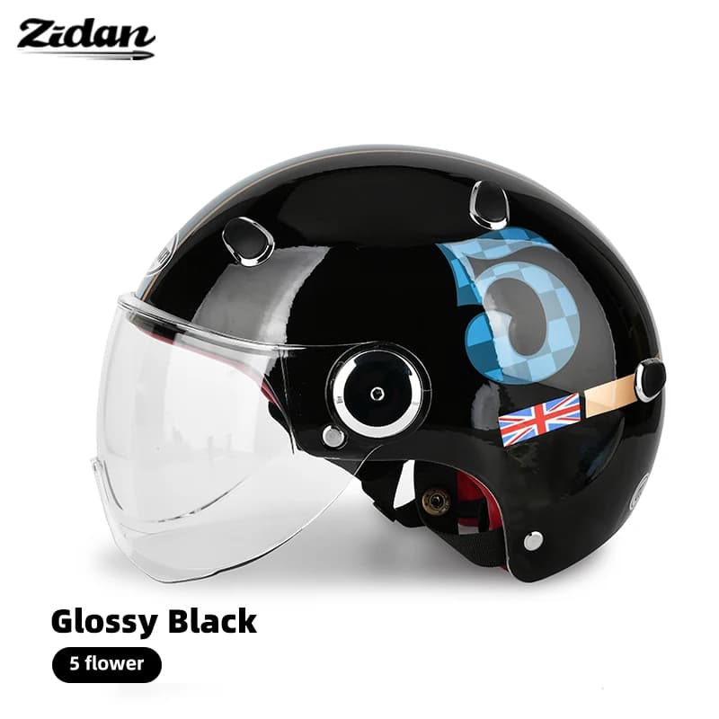 Casque demi-coque rétro Zidan allemand 105 pour hommes et femmes, pour motos, véhicules électriques,