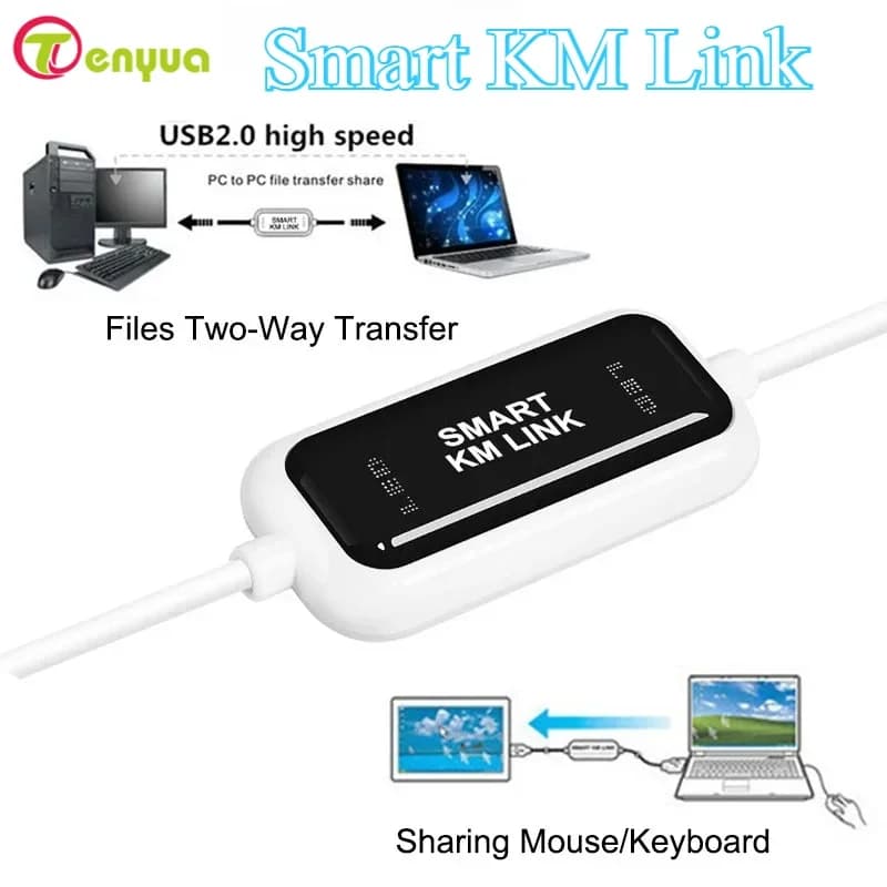 USB 2.0 Smart KM Link PC vers PC clavier souris partage synchronisation données lien câble de connex
