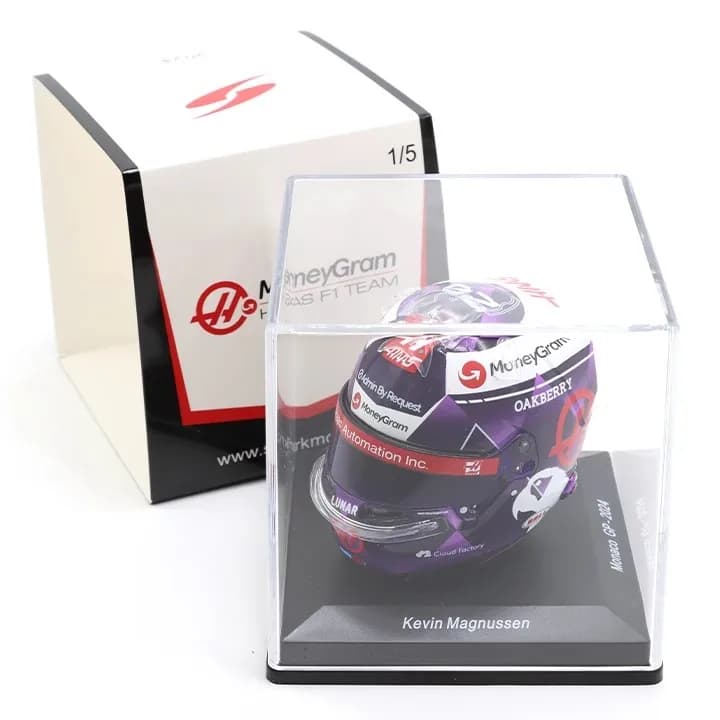 Nouveau en Stock Spark 1:5 Haas F1 Team Kevin Magnussen 2024 Monaco Grand Prix casque de course modè