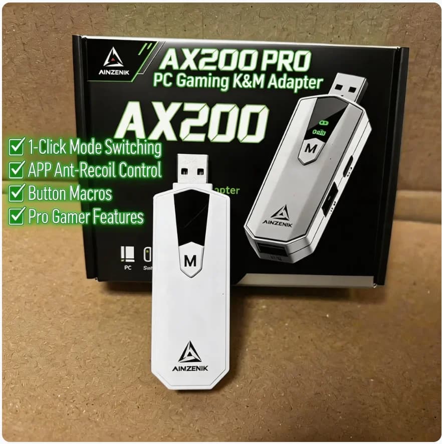 AIMZENIX AX200PRO Convertisseur Clavier-Souris Haute Performance, Adaptateur, Compatible avec les pl
