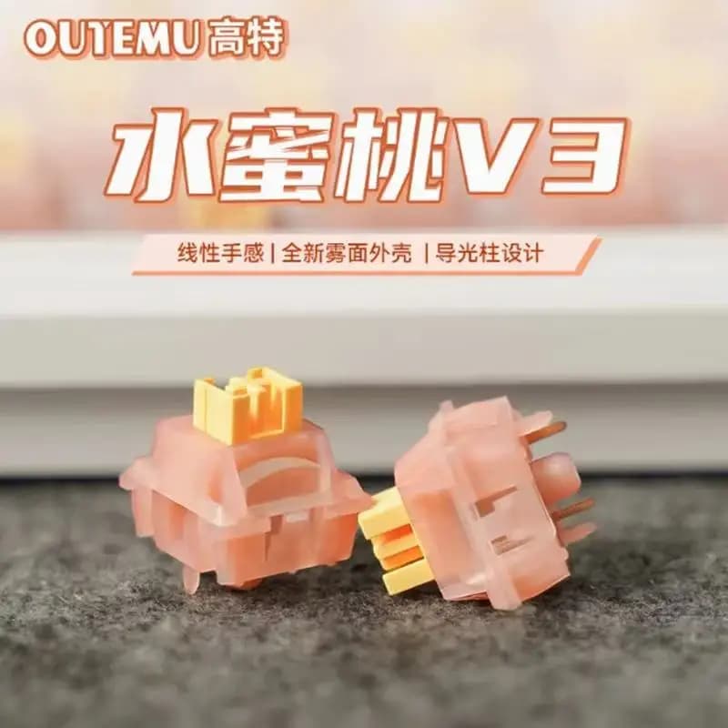 Outemu – interrupteur silencieux Peach V3, pour clavier mécanique, linéaire, pôle de guidage lumineu