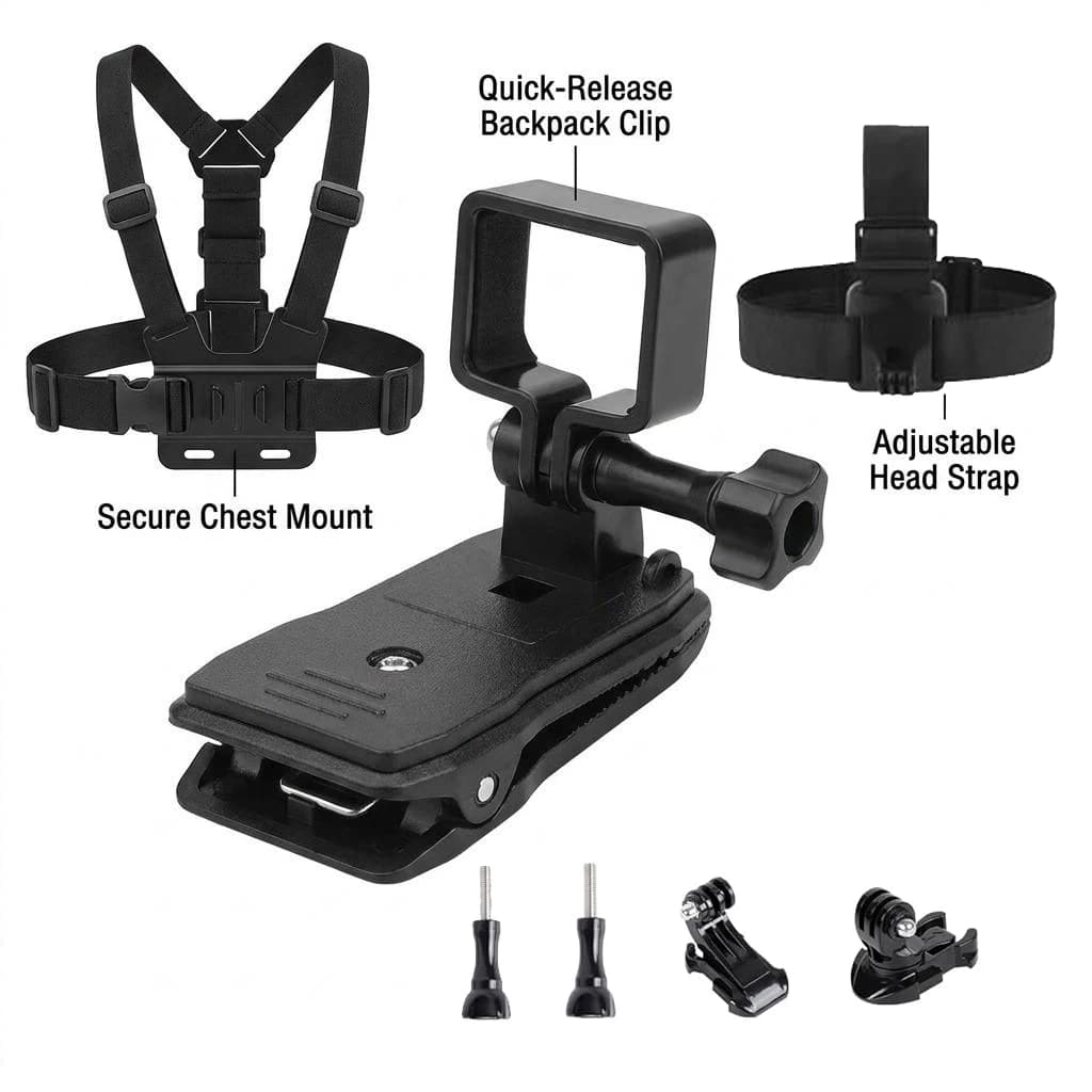 Kit d'accessoires pour DJI Osmo Pocket 4 3 : support de poitrine, sangle de tête, support de sac à d