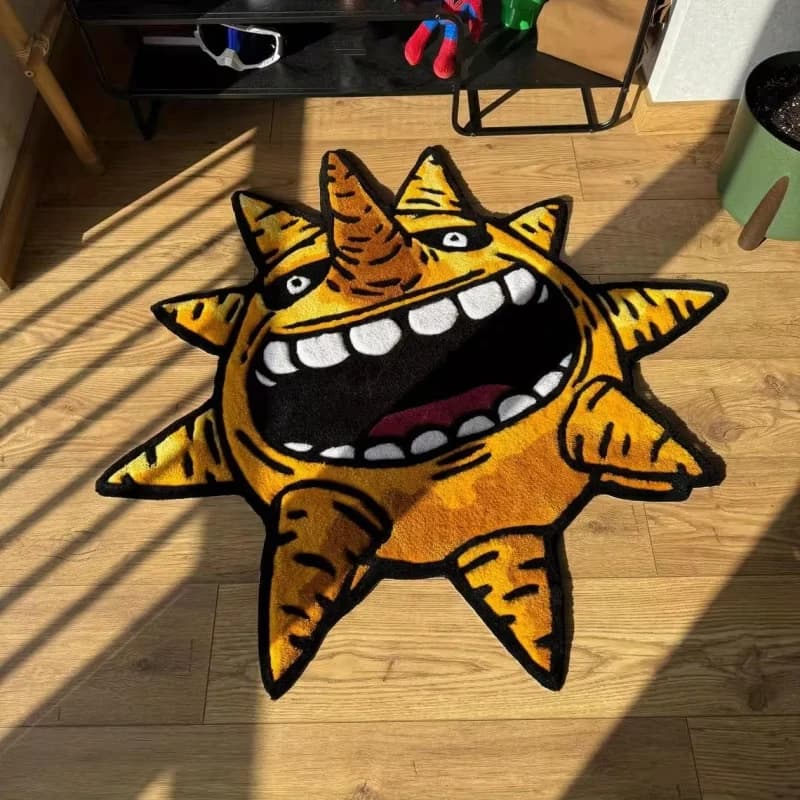 Tapis de sol créatif style anime Monstre Soleil de dessin animé, cadeau festif, décoration pour salo