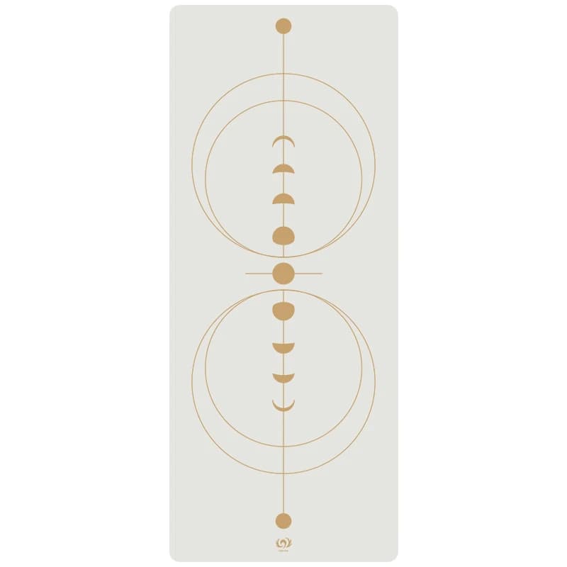 Tapis de yoga imprimé doré, en caoutchouc naturel écologique, antidérapant, blanc, pour fitness