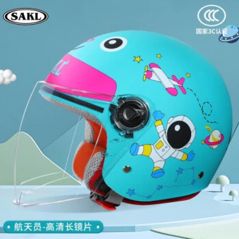 Enfants dessin animé mignon 4 saisons casques de moto visage ouvert voiture électrique vélo enfant c