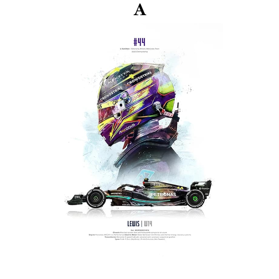 FI Formule 1, casque de course, mouvement Pop, aquarelle, peinture sur toile d'art mural, affiche no