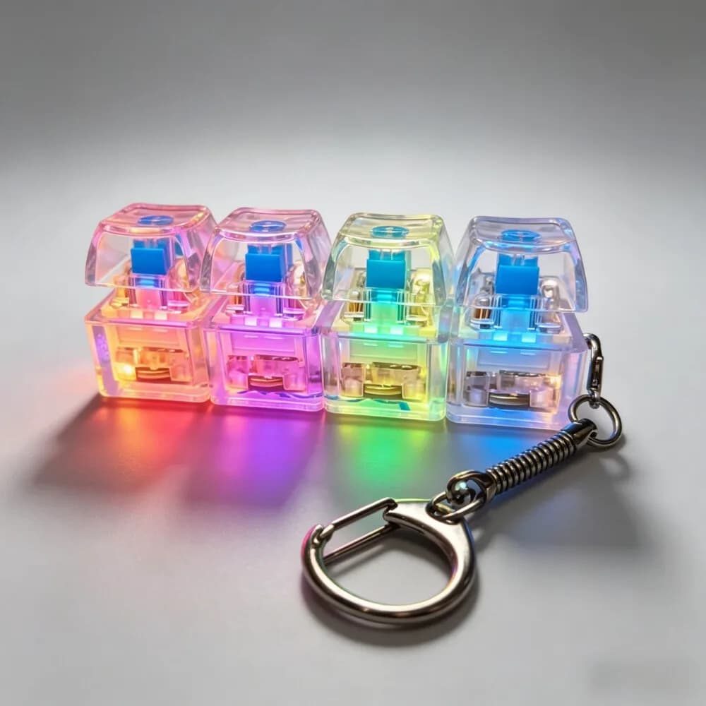 Porte-clés clavier LED 2026, jouet sensoriel anti-stress en cristal, jouet fidget pour adultes et en