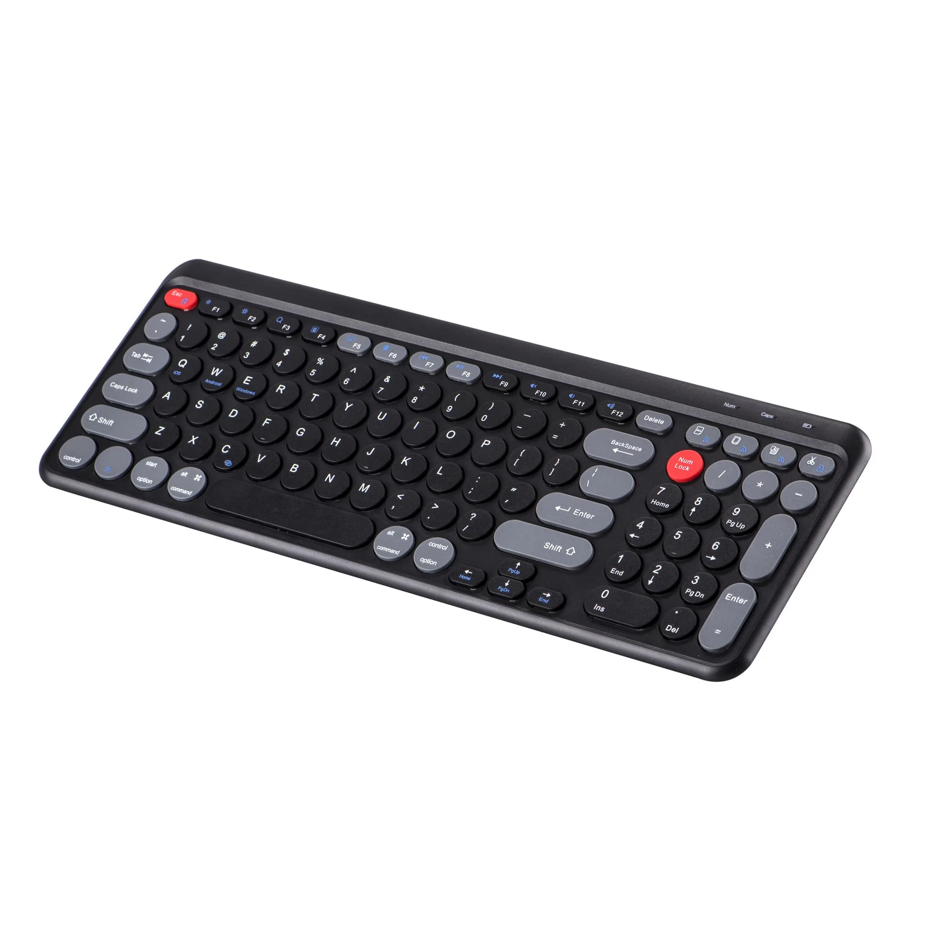 Clavier silencieux ultra-fin à 98 touches avec interrupteurs à ciseaux, connectivité tri-mode BT/2.4