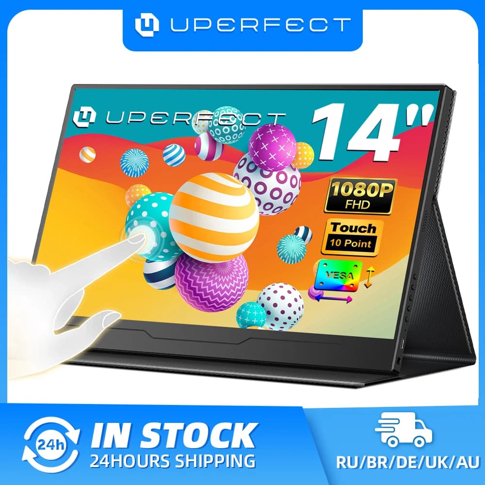 UPERFECT Écran tactile portable 14 pouces 1080P pour ordinateur de jeu, écran étendu HDMI Type-c pou