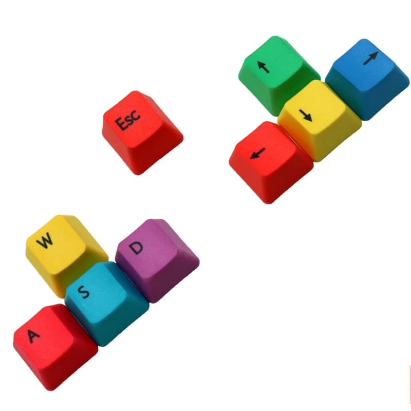 Clavier mécanique remplaçable WASD/ESC/Direction Keycaps OEM PBT RGBY modificateurs 9 touches Keycap