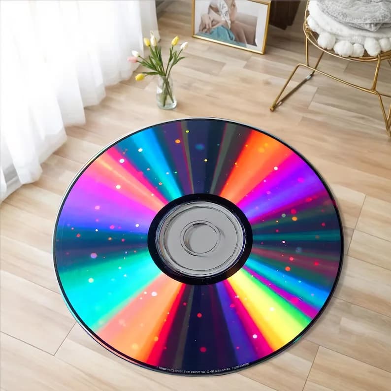 Tapis rond en vinyle édition limitée, tapis de sol pour salon, tapis de sol pour canapé, tapis de ta