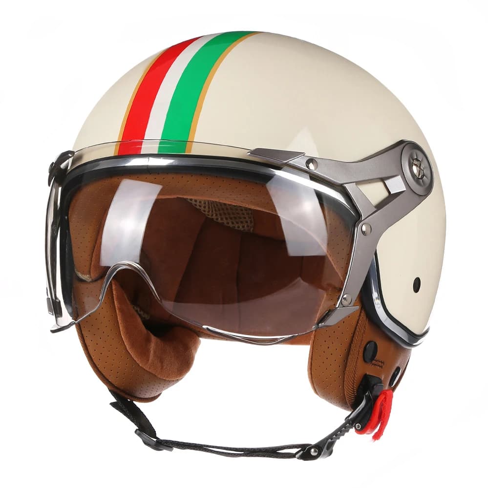Casque Moto Professionnel Style Français Moto Scooter Ouvert Léger Homme Femme Jet Capacete