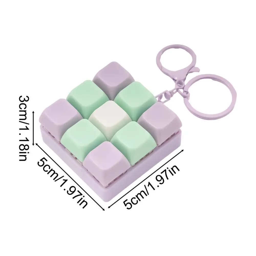 Porte-clés anti-stress clavier 9 touches, boutons de clavier, capuchons de touches, pendentif, jouet