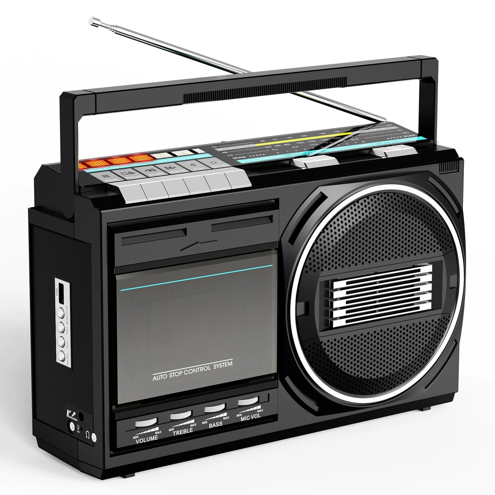Enregistreur de cassettes rétro avec micro intégré, radios boombox portables bluetooth avec converti